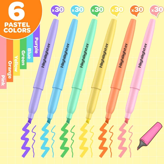 Alt view image 2 of 7 - 180 Pack Pastel Highlighters Assorted Colors Bulk - Back to School Supplies