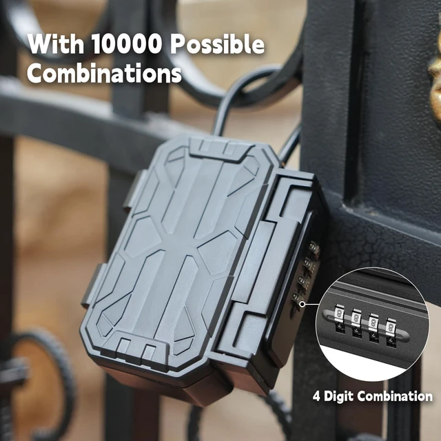 Alt view image 3 of 7 - Lock Box with Magnetic Key Holder,Magnet Key Box for Under car,Hide with Combination Lock with 3xN52 Strong Magnet for Storage Indoors, Outside (Classic, Regular2)
