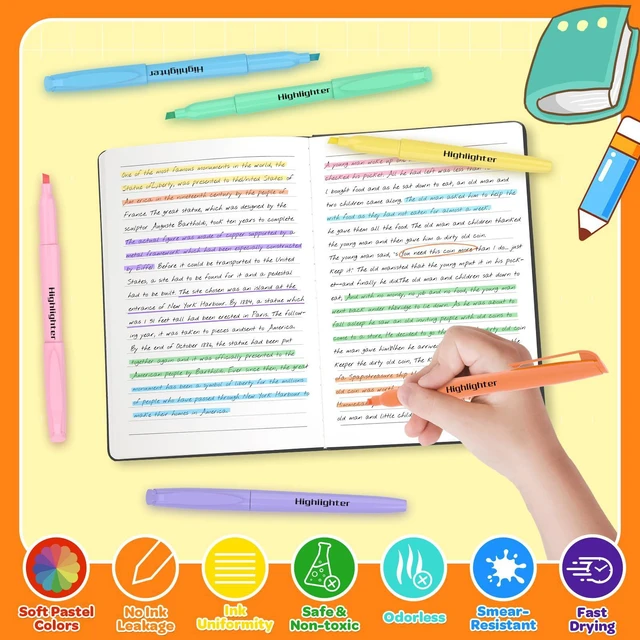Alt view image 5 of 7 - 180 Pack Pastel Highlighters Assorted Colors Bulk - Back to School Supplies