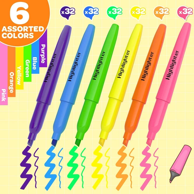 Alt view image 2 of 7 - 192 Pack Highlighters Assorted Colors Bulk - Chisel Tip No Bleed Dry-Quickly Markers Set for Office Classroom Supplies, Back to School Gifts for Students Teachers