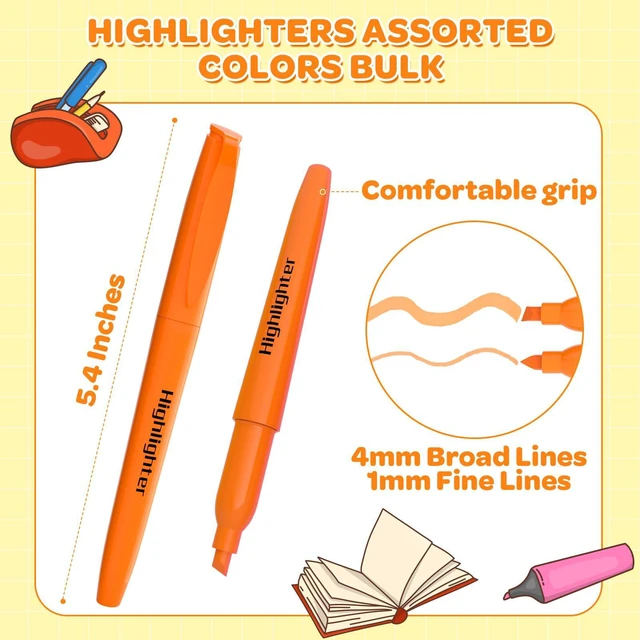 Alt view image 3 of 7 - 192 Pack Highlighters Assorted Colors Bulk - Chisel Tip No Bleed Dry-Quickly Markers Set for Office Classroom Supplies, Back to School Gifts for Students Teachers