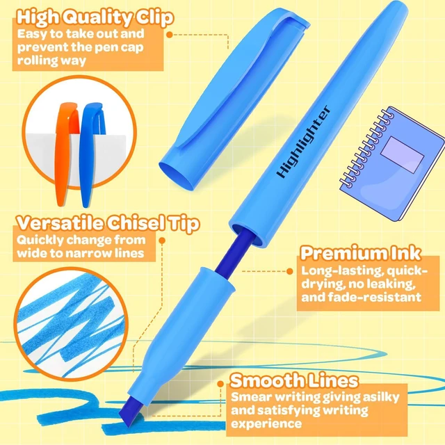 Alt view image 4 of 7 - 192 Pack Highlighters Assorted Colors Bulk - Chisel Tip No Bleed Dry-Quickly Markers Set for Office Classroom Supplies, Back to School Gifts for Students Teachers