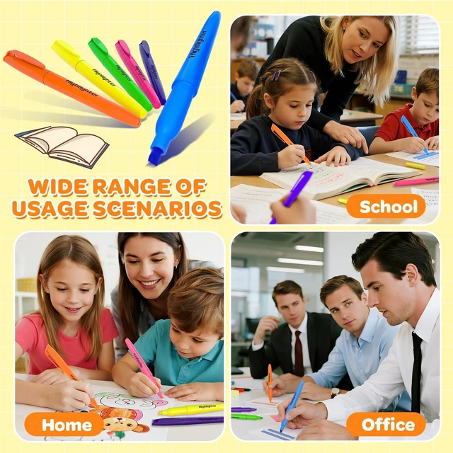 Alt view image 7 of 7 - 192 Pack Highlighters Assorted Colors Bulk - Chisel Tip No Bleed Dry-Quickly Markers Set for Office Classroom Supplies, Back to School Gifts for Students Teachers