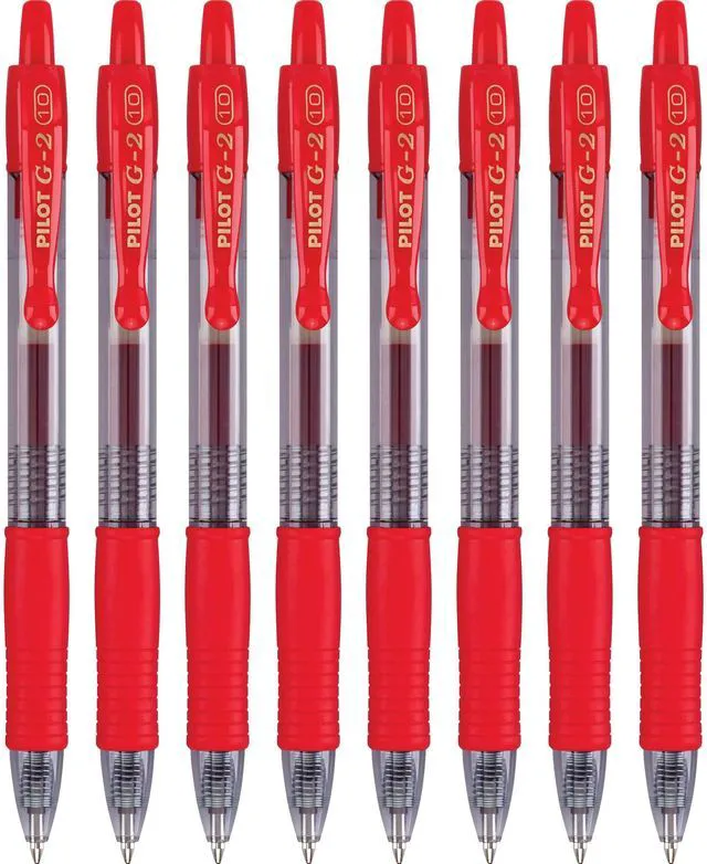 Main image of G2 Premium Gel Roller Pens, Bold Point 1 mm, Red Pens, Pack of 8