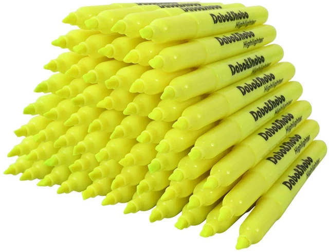 Main image of Yellow highlighter, 60 Pack -bright color, chisel tip, for Adults Highlighting in the Home School Office
