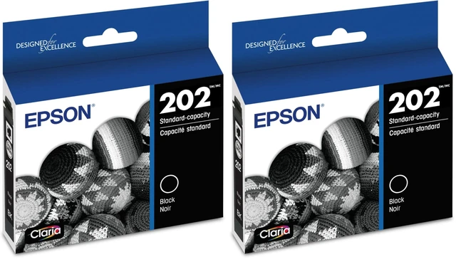 Main image of T202 Claria -Ink Standard Capacity Black -Cartridge (T202120-S) for Select Expression and Workforce Printers (Pack of 2)