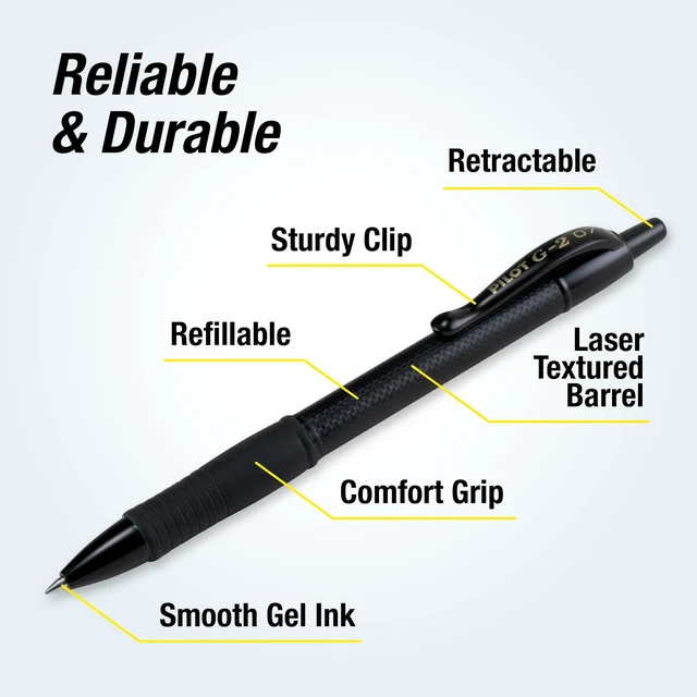 Alt view image 4 of 7 - G2 Edge Premium Gel Roller Pens, Gel Pens Black Ink, Pack of 12