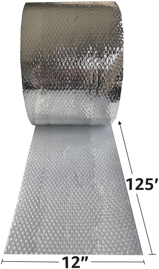 Alt view image 2 of 6 - USA Reflective Insulation Roll, 12" x 125' Bubble Insulation, For Summer Heat, Reflective For Colder Climates, Bubble Pack