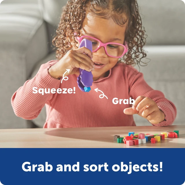 Alt view image 3 of 7 - Flex-Grip Tongs Kids Tweezers, Montessori Grabber Tool, Fine Motor Skills, Sensory Bin Tools, Preschool Classroom Must Haves