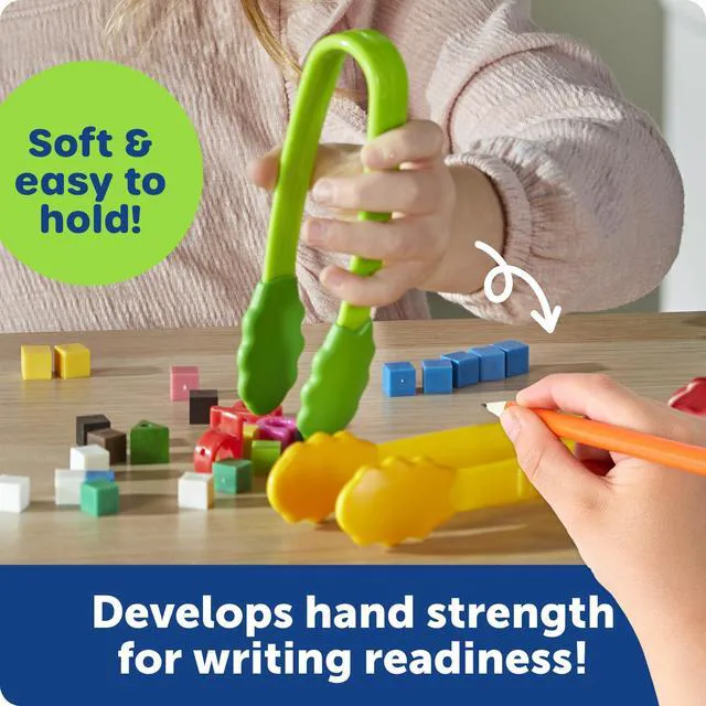Alt view image 2 of 7 - Flex-Grip Tongs Kids Tweezers, Montessori Grabber Tool, Fine Motor Skills, Sensory Bin Tools, Preschool Classroom Must Haves