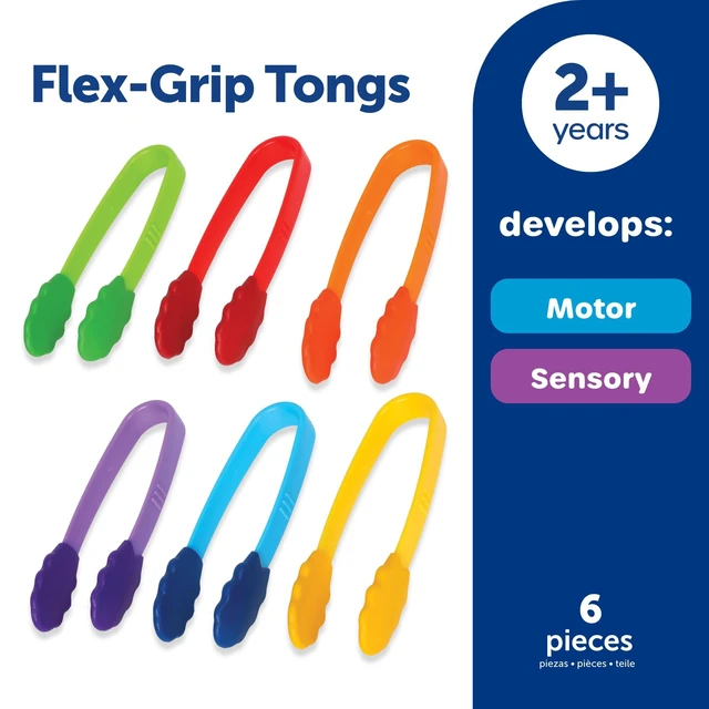 Alt view image 5 of 7 - Flex-Grip Tongs Kids Tweezers, Montessori Grabber Tool, Fine Motor Skills, Sensory Bin Tools, Preschool Classroom Must Haves