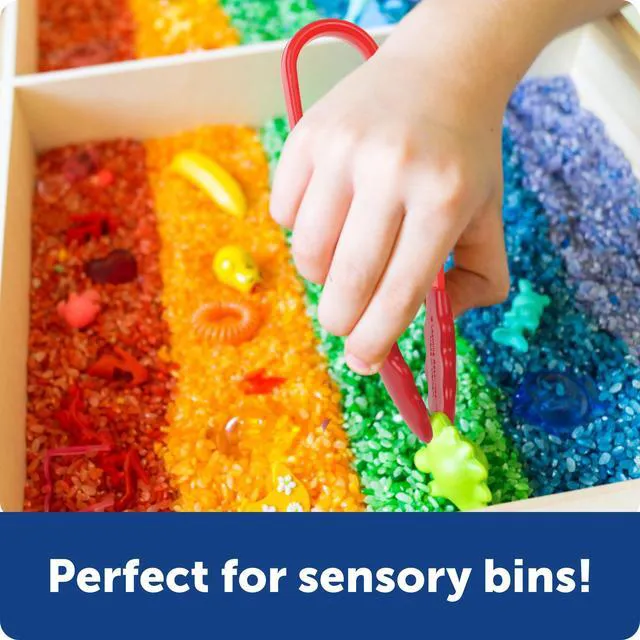 Alt view image 4 of 7 - Flex-Grip Tongs Kids Tweezers, Montessori Grabber Tool, Fine Motor Skills, Sensory Bin Tools, Preschool Classroom Must Haves