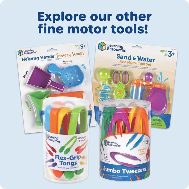 Alt view image 7 of 7 - Flex-Grip Tongs Kids Tweezers, Montessori Grabber Tool, Fine Motor Skills, Sensory Bin Tools, Preschool Classroom Must Haves