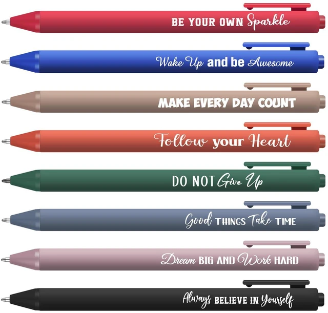 Main image of 80 Pcs Motivational Pens Christian Ballpoint Pens Inspirational Quotes Writing Tool Small Retractable Tiny Black Ink Religious Gifts for Women Men Office School (Dark Color)