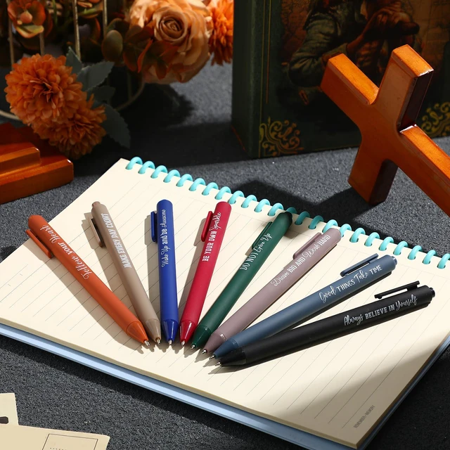 Alt view image 4 of 6 - 80 Pcs Motivational Pens Christian Ballpoint Pens Inspirational Quotes Writing Tool Small Retractable Tiny Black Ink Religious Gifts for Women Men Office School (Dark Color)