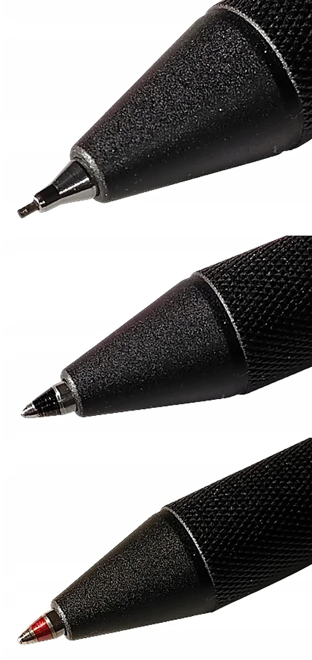 Alt view image 6 of 7 - 600 3-in-1 Multicolor Pen and Mechanical Pencil, Switches Between 2 Ballpoint Pen Fine Point Tips (Black and Red Ink) and 1 Mechanical Pencil Tip (0.5mm Lead), Silver Barrel