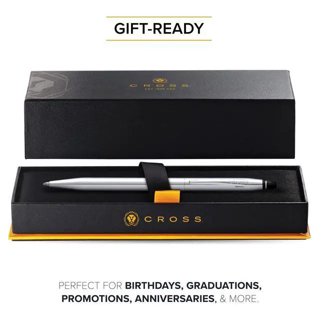Alt view image 6 of 6 - Click Tuxedo Chrome Ballpoint Pen, Black Ink Writing Tool, Smooth Writing and Journaling, Comfortable Grip, Durable Construction, Medium Point Black Ink Refill