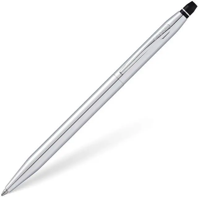 Main image of Click Tuxedo Chrome Ballpoint Pen, Black Ink Writing Tool, Smooth Writing and Journaling, Comfortable Grip, Durable Construction, Medium Point Black Ink Refill