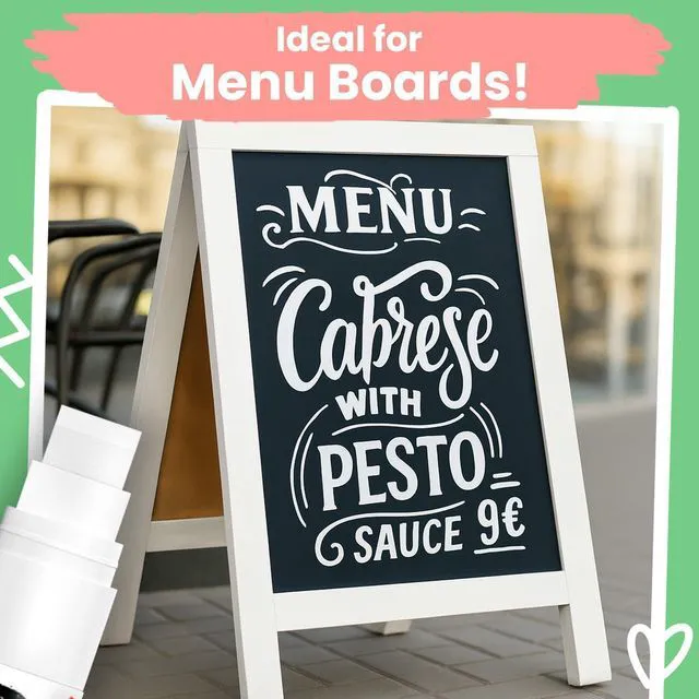 Alt view image 4 of 7 - 15mm Jumbo Car Window Markers for Glass Washable | 2 White 2 Black 4, 15mm Thick Chalk Pens Safe Erasable Liquid Chalk Markers for Blackboard, Chalkboards, Glass Board, Auto, Mirror, Wedding