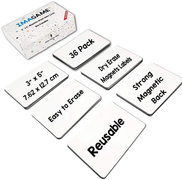 Alt view image 5 of 7 - Dry Erase Magnets, Blank Magnetic Dry Erase Lables, 36Pack, 3" x 5" Erasable Magnets for Whiteboard, Multipurpose White Magnetic Labels to Write On, For Classroom, Home, Education, Office