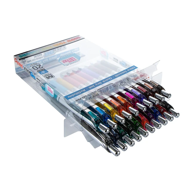 Alt view image 4 of 7 - EnerGel RTX True Colors United 0.7mm Medium Line, 20 Assorted ink Colors, Pack of 20 pens BL77PC20MTCU