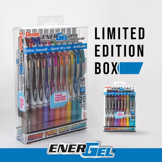 Alt view image 5 of 7 - EnerGel RTX True Colors United 0.7mm Medium Line, 20 Assorted ink Colors, Pack of 20 pens BL77PC20MTCU