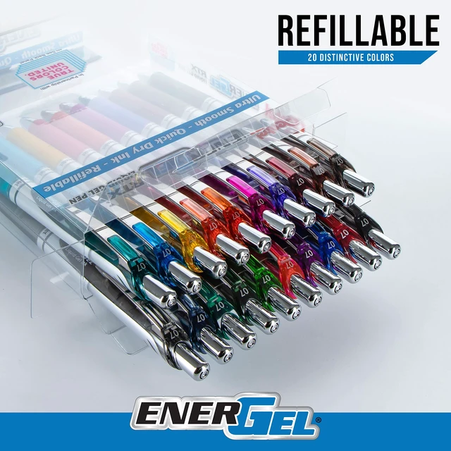Alt view image 6 of 7 - EnerGel RTX True Colors United 0.7mm Medium Line, 20 Assorted ink Colors, Pack of 20 pens BL77PC20MTCU