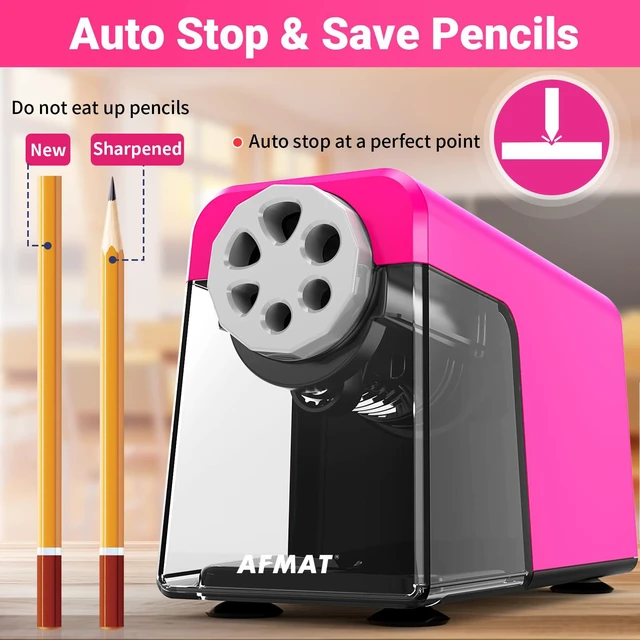 Alt view image 5 of 7 - 6-Hole Electric Pencil Sharpener Heavy Duty, Pencil Sharpener for Classroom, Cordless &Rechargeable, Colored Pencil Sharpeners for 6-11mm Pencils, Auto Stop, Super Fast, 10,000+ Sharpenings PSD1