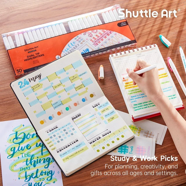 Alt view image 6 of 7 - 30 Colors Highlighters, Pastel Highlighter Pens Assorted Colors, Dual Tip Mild Color Markers, Perfect for Adults Teachers Students Underlining, Highlighting for Home School Office