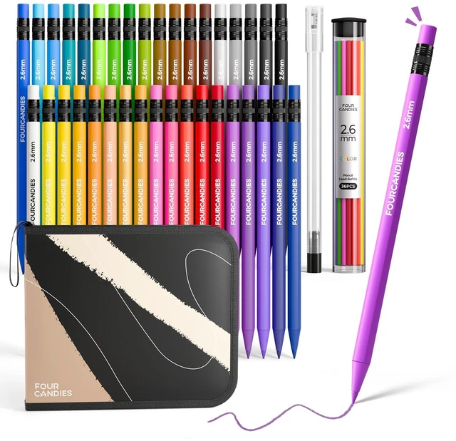 Main image of 2.6mm Mechanical Colored Pencils for Adults 36PCS Twistable Colored Pencil Set with Storage Bag, Drawing Pencils Drafting Tools Ideal for Both Beginners and Art Supplies