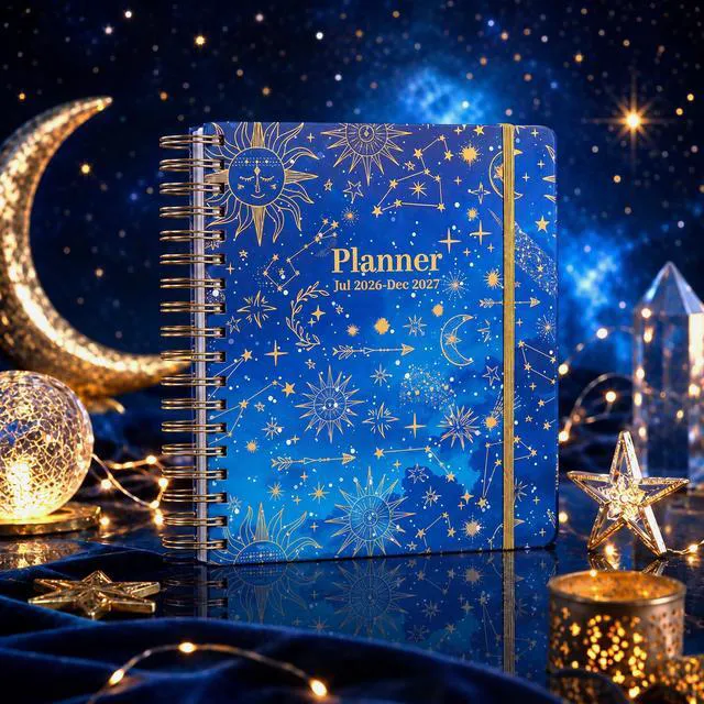 Alt view image 4 of 7 - Planner 2026-2027 18 Month Weekly Monthly Calendar Daily Planners July 2026-Dec 2027, Yearly Hardcover 26-27 Planner for Women with Stickers Tabs Spiral Bound Agenda, Blue, 8.3"x9.1