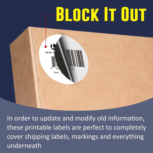 Alt view image 3 of 7 - L LIKED 2" Round Direct Thermal Labels 7500 Strong Adhesive Labels 10 Rolls, 750 Labels/Roll, BPA Free, Block Old Information, Perforated, Compatible with Most Desktop Printers
