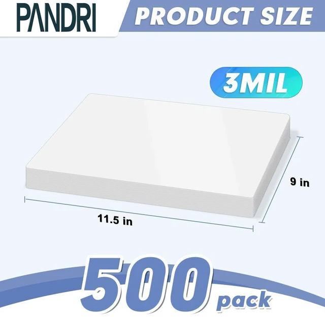 Alt view image 2 of 7 - 500 Pack Clear Thermal Laminating Sheets, 9 x 11.5-Inch, 3 Mil Plastic Laminator Sheet, Fits 8.5 x 11 inch Paper Size, Clear, Round Corner, Thermal Laminator Compatible