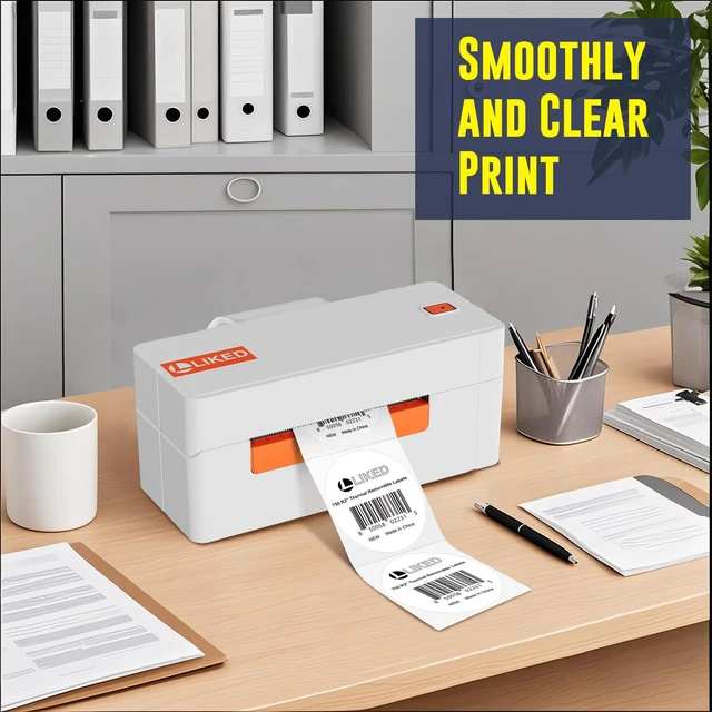 Alt view image 6 of 7 - L LIKED 2" Round Direct Thermal Labels 7500 Strong Adhesive Labels 10 Rolls, 750 Labels/Roll, BPA Free, Block Old Information, Perforated, Compatible with Most Desktop Printers