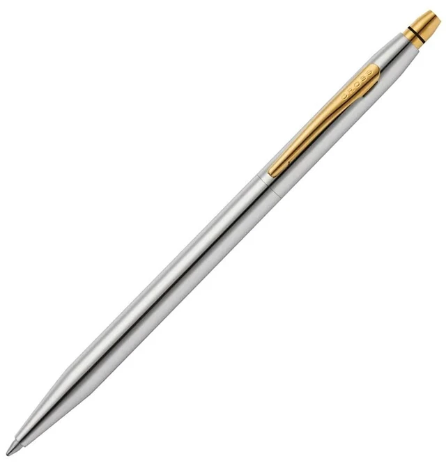 Main image of Click Medalist Chrome, Gold-Tone Ballpoint Pen, Black Ink Writing Tool, Smooth Writing and Journaling, Comfortable Grip, Durable Construction, Medium Point Black Ink Refill