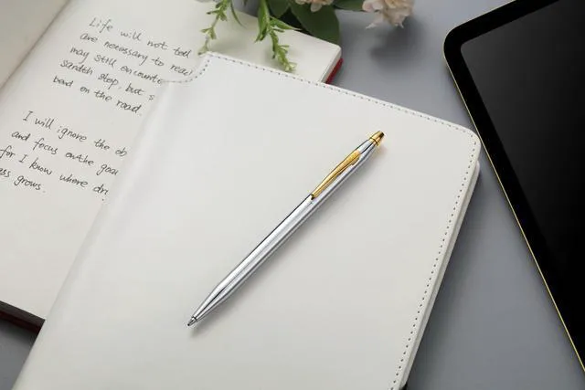 Alt view image 2 of 6 - Click Medalist Chrome, Gold-Tone Ballpoint Pen, Black Ink Writing Tool, Smooth Writing and Journaling, Comfortable Grip, Durable Construction, Medium Point Black Ink Refill