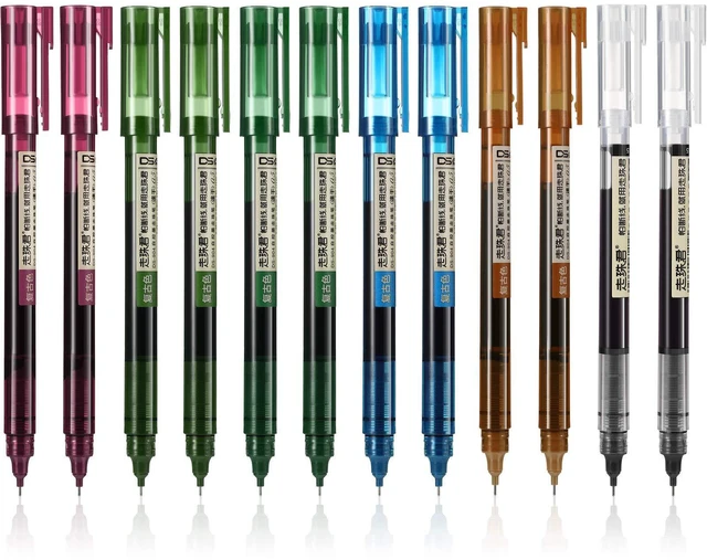 Main image of 12 Pcs Rolling Ball Pen 0.5 mm Japanese Pen,None Quick Dry Ink Gel Pens, Extra Fine Point, Liquid Ink for Smooth Writing, Back to School Supplies, Ideal for Office Student