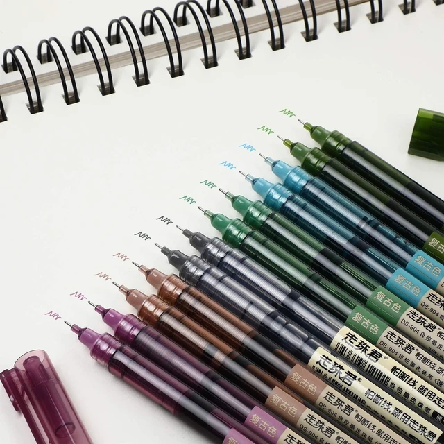 Alt view image 2 of 6 - 12 Pcs Rolling Ball Pen 0.5 mm Japanese Pen,None Quick Dry Ink Gel Pens, Extra Fine Point, Liquid Ink for Smooth Writing, Back to School Supplies, Ideal for Office Student