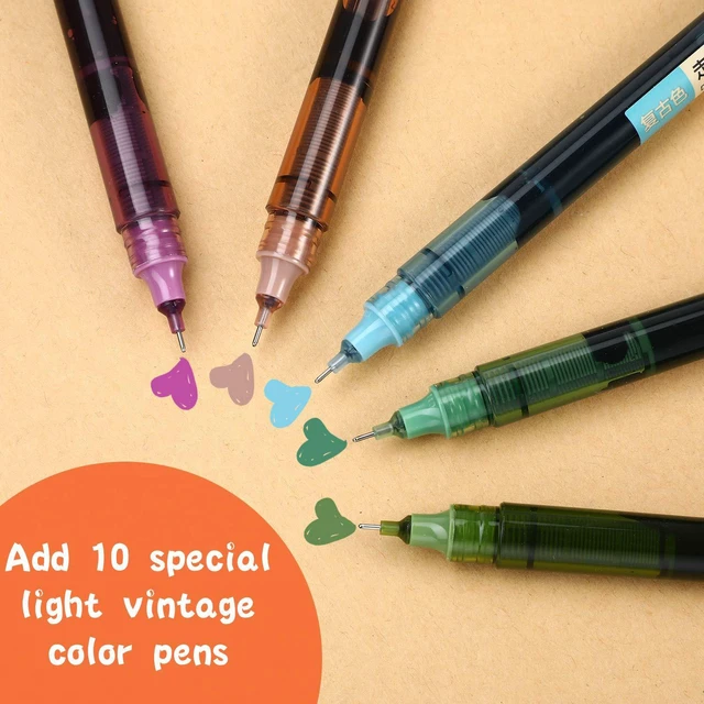 Alt view image 3 of 6 - 12 Pcs Rolling Ball Pen 0.5 mm Japanese Pen,None Quick Dry Ink Gel Pens, Extra Fine Point, Liquid Ink for Smooth Writing, Back to School Supplies, Ideal for Office Student