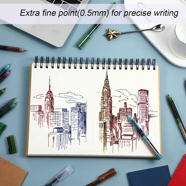 Alt view image 5 of 6 - 12 Pcs Rolling Ball Pen 0.5 mm Japanese Pen,None Quick Dry Ink Gel Pens, Extra Fine Point, Liquid Ink for Smooth Writing, Back to School Supplies, Ideal for Office Student