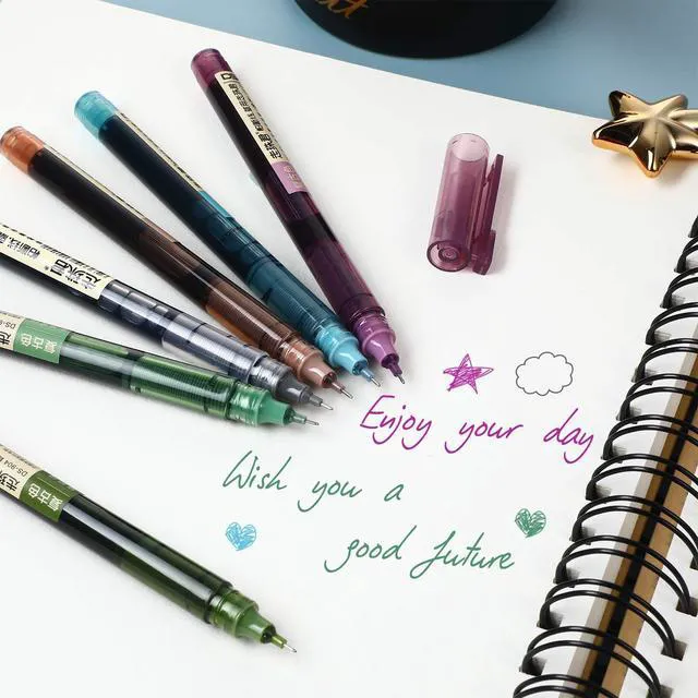 Alt view image 6 of 6 - 12 Pcs Rolling Ball Pen 0.5 mm Japanese Pen,None Quick Dry Ink Gel Pens, Extra Fine Point, Liquid Ink for Smooth Writing, Back to School Supplies, Ideal for Office Student