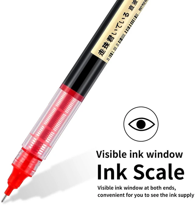 Alt view image 4 of 6 - 12 Pcs Rolling Ball Pen 0.5 mm Japanese Pen,Black and Red Quick Dry Ink Gel Pens, Extra Fine Point, Liquid Ink for Smooth Writing, Back to School Supplies, Ideal for Office Student