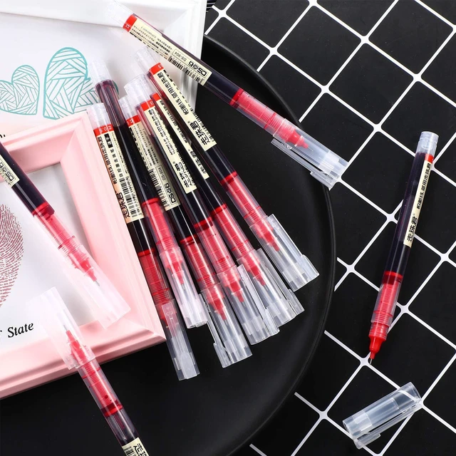 Alt view image 6 of 6 - 12 Pcs Rolling Ball Pen 0.5 mm Japanese Pen,Black and Red Quick Dry Ink Gel Pens, Extra Fine Point, Liquid Ink for Smooth Writing, Back to School Supplies, Ideal for Office Student