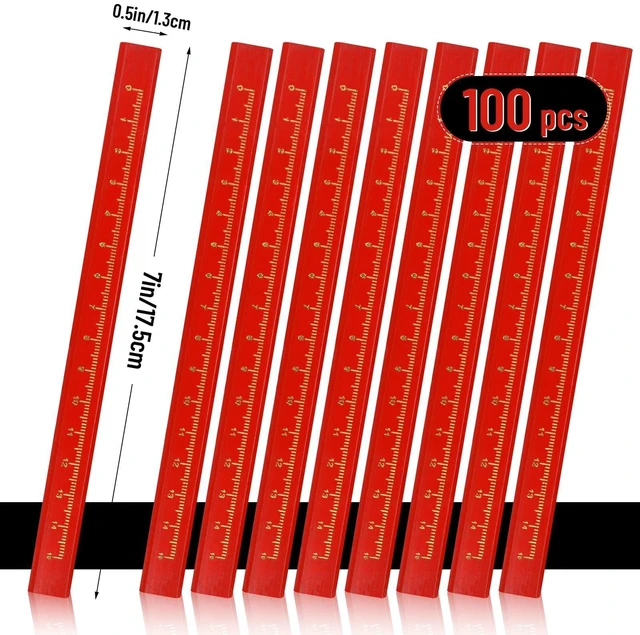 Alt view image 2 of 7 - 100 Pcs Carpenter Pencils, Octagonal Hard Black Carpenter Pencils for Woodworking Marking & Construction Plans