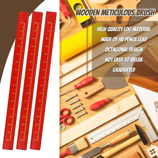 Alt view image 7 of 7 - 100 Pcs Carpenter Pencils, Octagonal Hard Black Carpenter Pencils for Woodworking Marking & Construction Plans