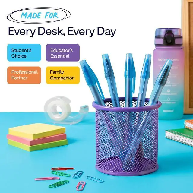 Alt view image 5 of 7 - Blue Pens Ballpoint, Long Lasting Blue Ink Pens Bulk 240 Pack, Smooth and Consistent Writing Pens, Medium Point (1.0mm) Ball Point Pens Blue, Flexible Round Barrel for Writing Comfort