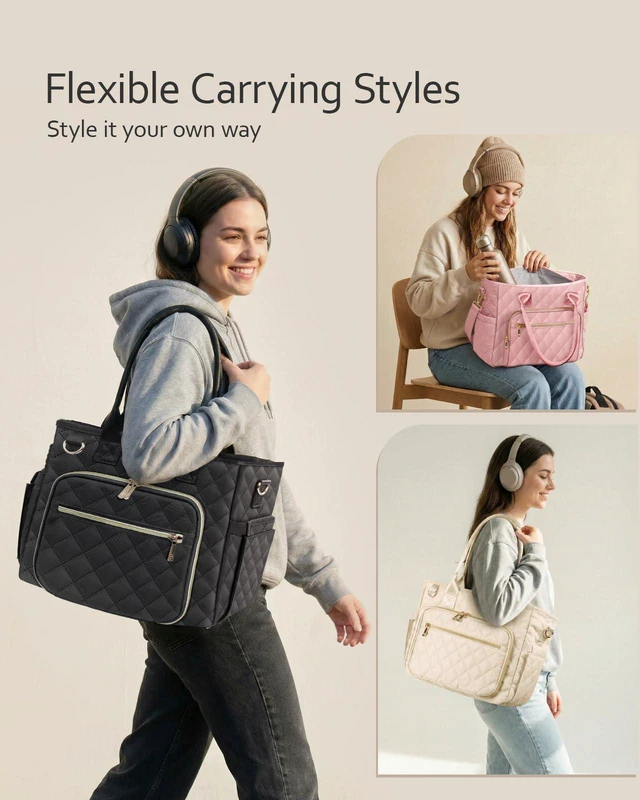 Alt view image 7 of 7 - Large Bible Bag with Bible Cover Case for Women, Quilted Bible Tote Bag Church Bag Bible Carrying Case with Study Supplies & Shoulder Strap, Christian Bible Gifts for Women Teacher Mom, Sage Green