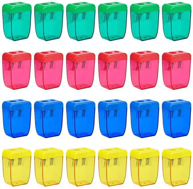 Main image of 24Pcs Pencil Sharpener Manual, Small Dual Hole Pencil Sharpeners Bulk for School Office Home, Back to School Supplies