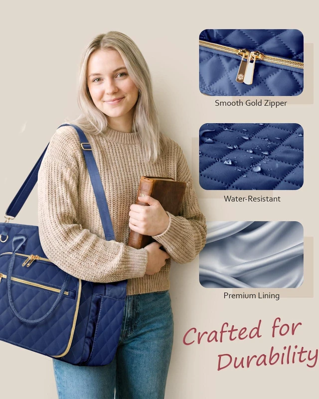 Alt view image 7 of 7 - Large Bible Bag with Bible Cover Case for Women, Quilted Bible Tote Bag Church Bag Bible Carrying Case with Study Supplies & Shoulder Strap, Christian Bible Gifts for Women Teacher Mom, Green
