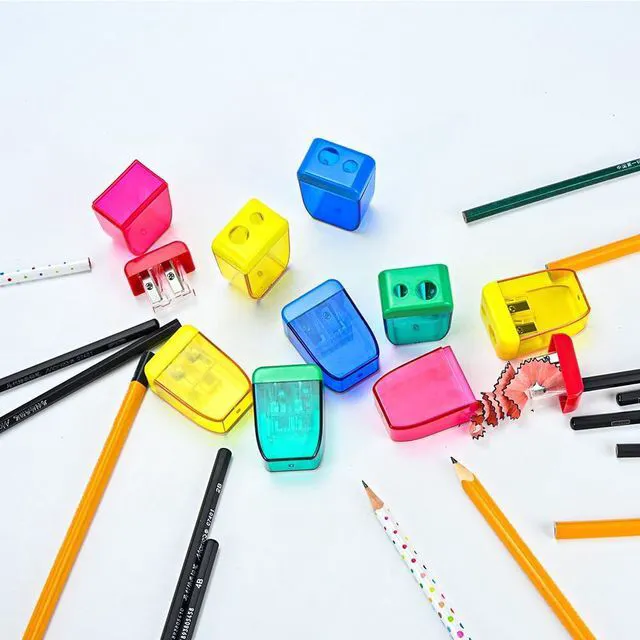 Alt view image 6 of 7 - 24Pcs Pencil Sharpener Manual, Small Dual Hole Pencil Sharpeners Bulk for School Office Home, Back to School Supplies